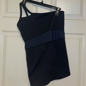 Kira Grace black workout top mesh detail
